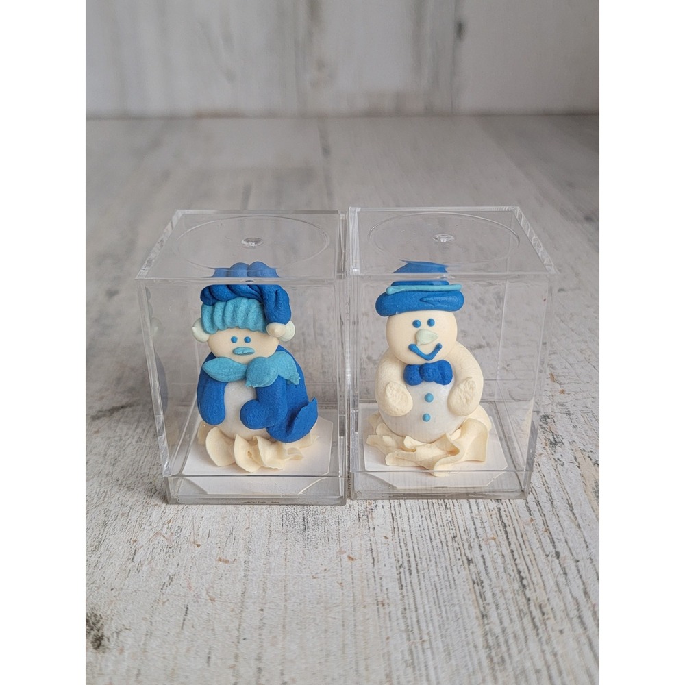Vintage bubblegum buddies snowman miniature Xmas unique figure set home